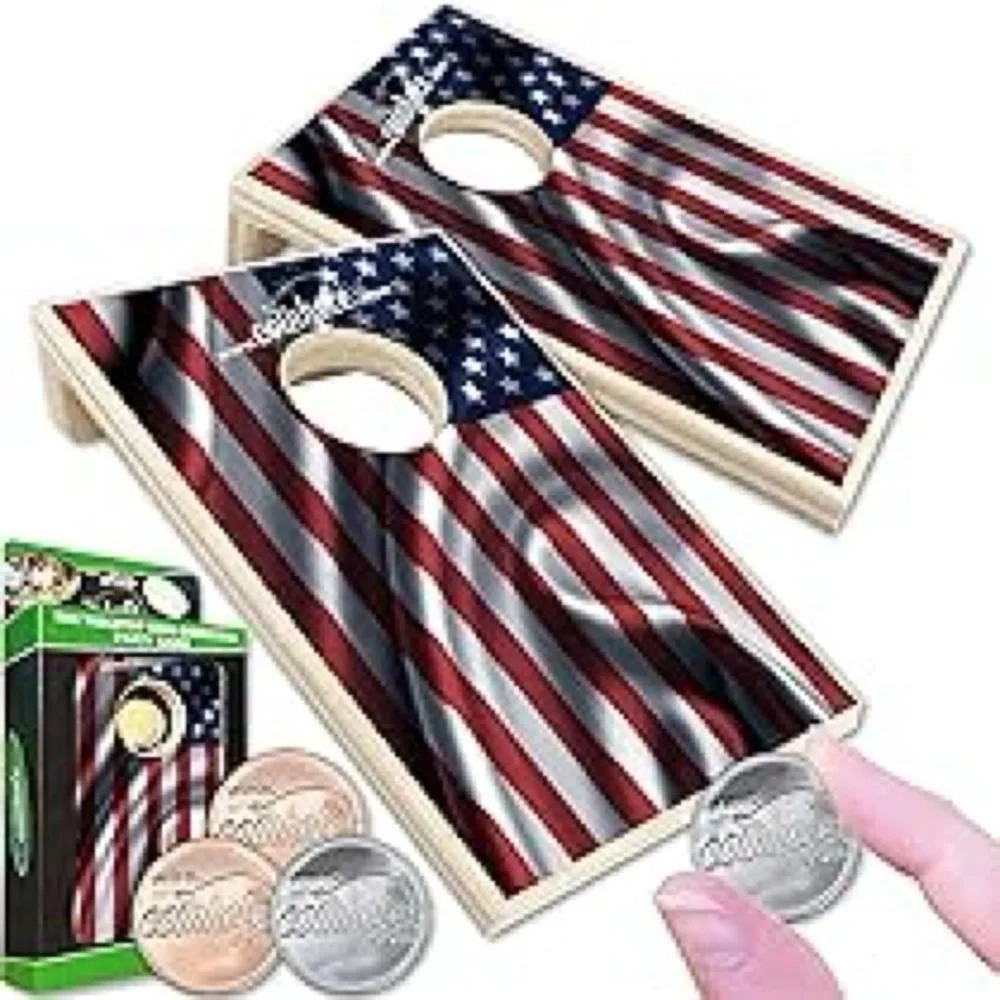 Tabletop cornhole Game with American Flag Design